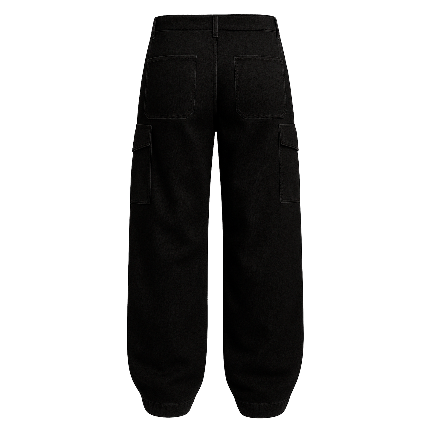 BLACK CARGO PANTS WITH AS