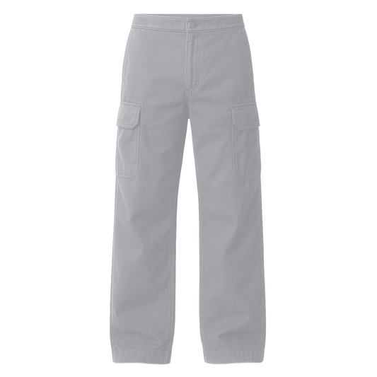 GREY CARGO PANTS WITH SIGNATURE