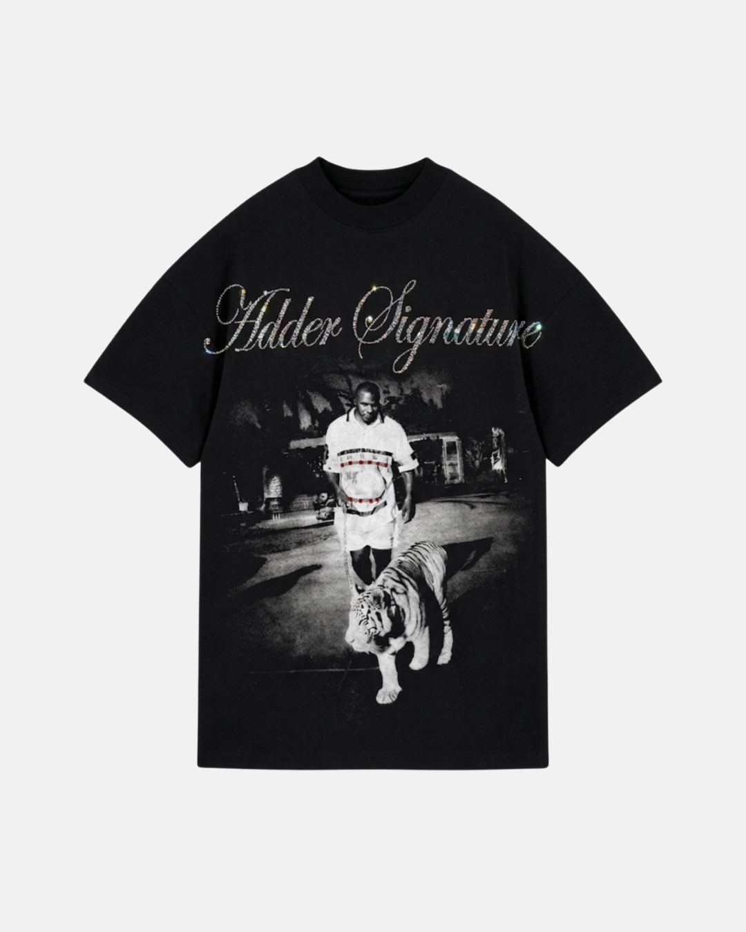 Mike Tyson Rhinestone Tshirt Black