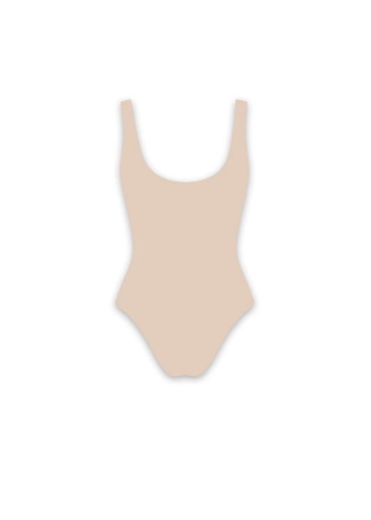Beige Scoop Neck Bodysuit