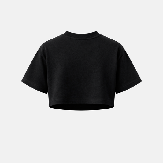 Line Signature Gothic Crop Top Negro