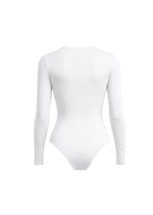 White long-sleeved bodysuit AS