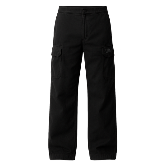 BLACK CARGO PANTS AS