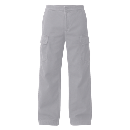 GREY CARGO PANTS WITH SIGNATURE