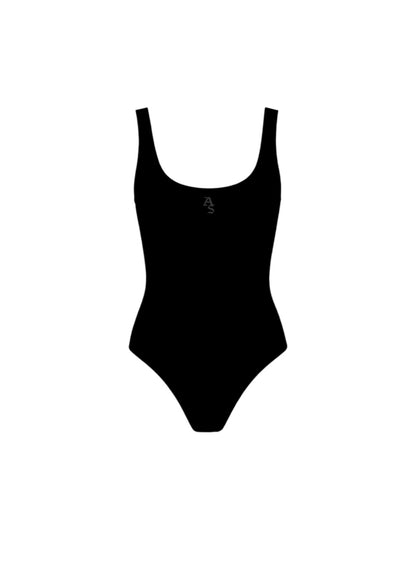 Black Two-Strap Bodysuit