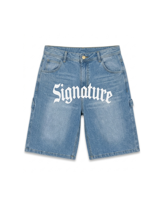 SIGNATURE LOGO JORTS LIGHT BLUE
