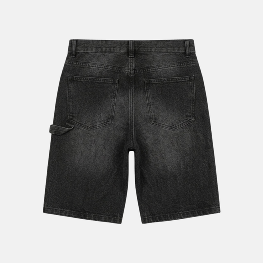 SIGNATURE LOGO JORTS WASHED BLACK