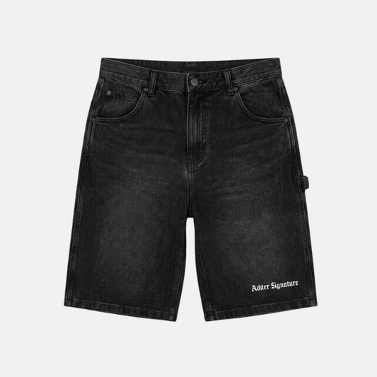 ADDER SIGNATURE LOGO JORTS WASHED BLACK