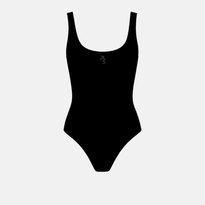 Black Two-Strap Bodysuit