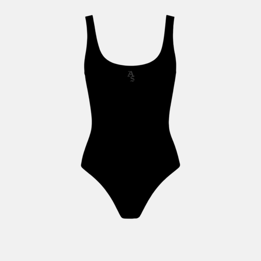 Black Two-Strap Bodysuit