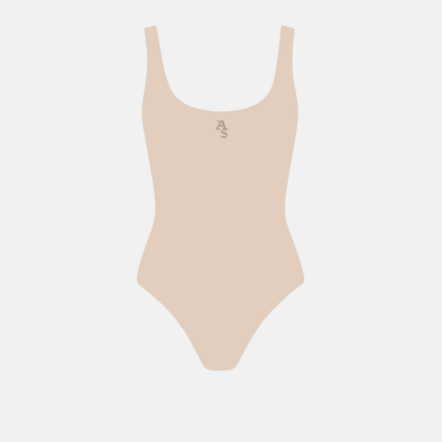 Beige Scoop Neck Bodysuit