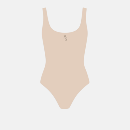 Beige Scoop Neck Bodysuit