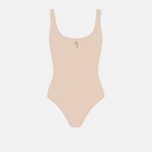 Beige Scoop Neck Bodysuit