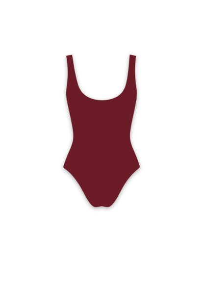 Red Scoop Neck Bodysuit