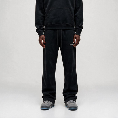 Black Line White Adder Signature straight-leg trousers