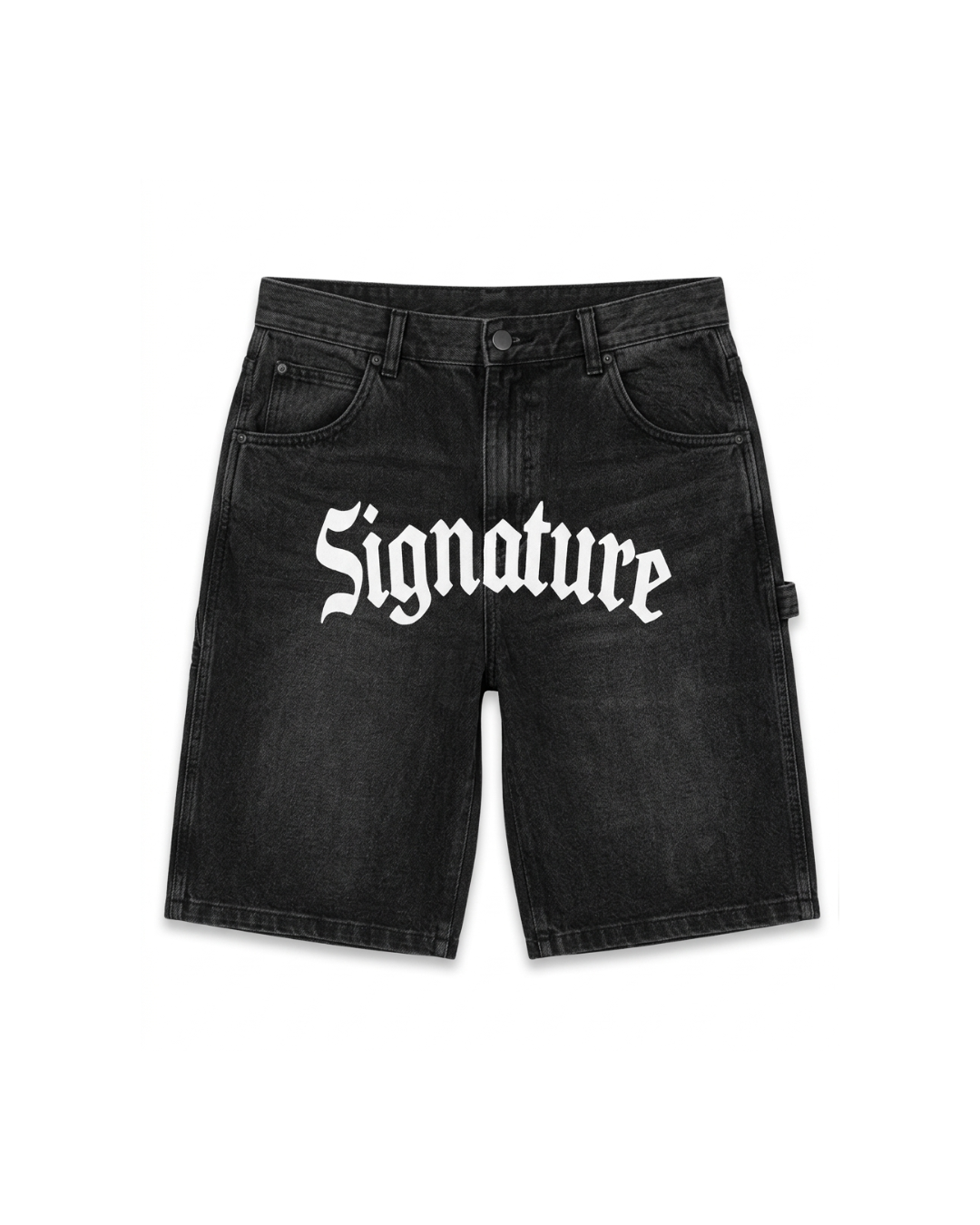 SIGNATURE LOGO JORTS WASHED BLACK
