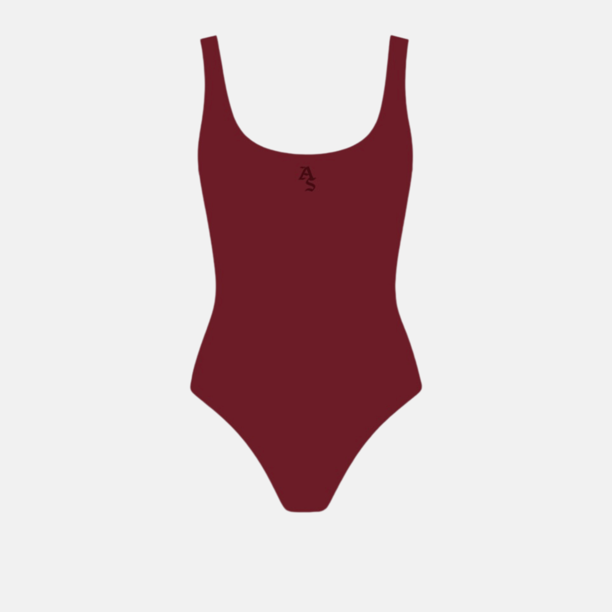 Red Scoop Neck Bodysuit