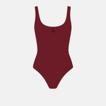 Red Scoop Neck Bodysuit