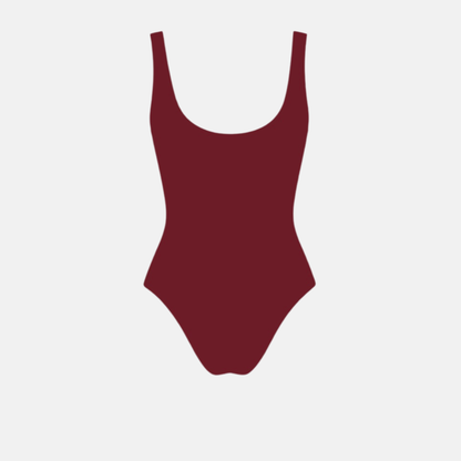 Red Scoop Neck Bodysuit