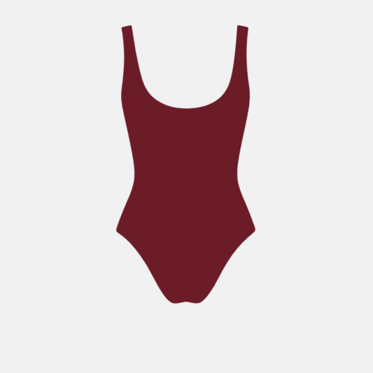 Red Scoop Neck Bodysuit