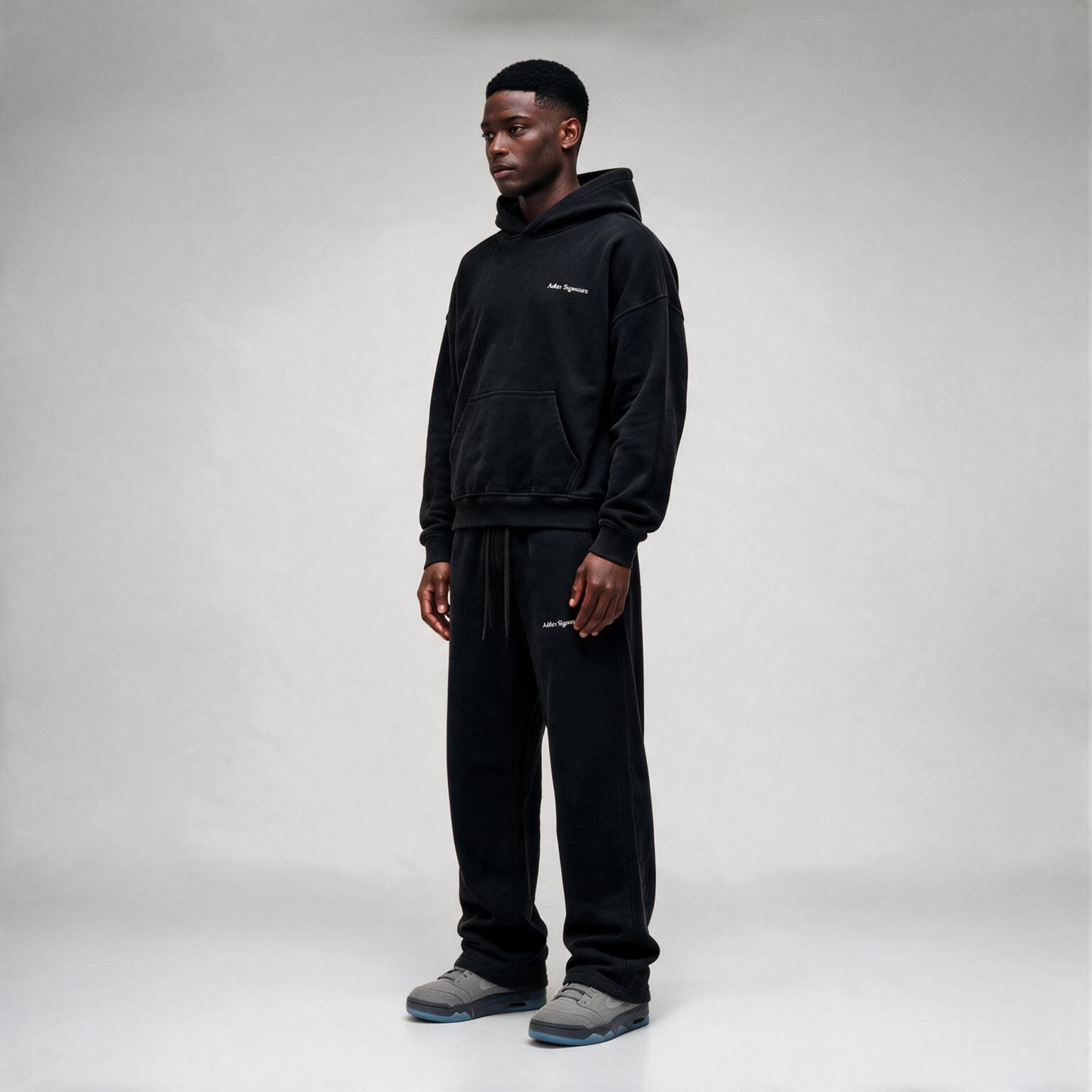 Black Line White Adder Signature straight-leg trousers