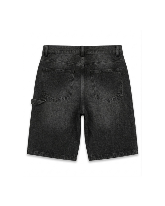 SIGNATURE LOGO JORTS WASHED BLACK