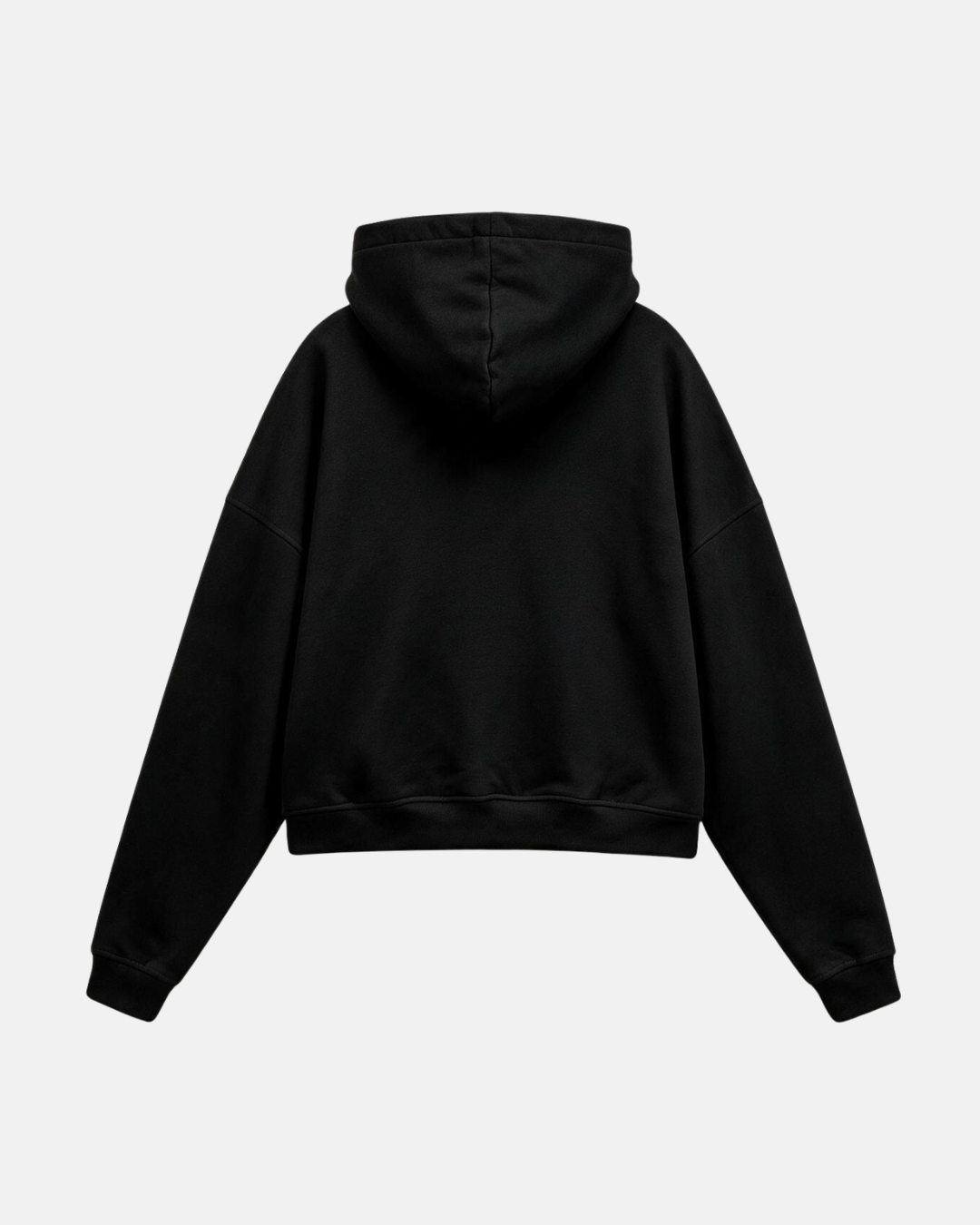 Signature Arc Boxy Hoodie Black Tonal