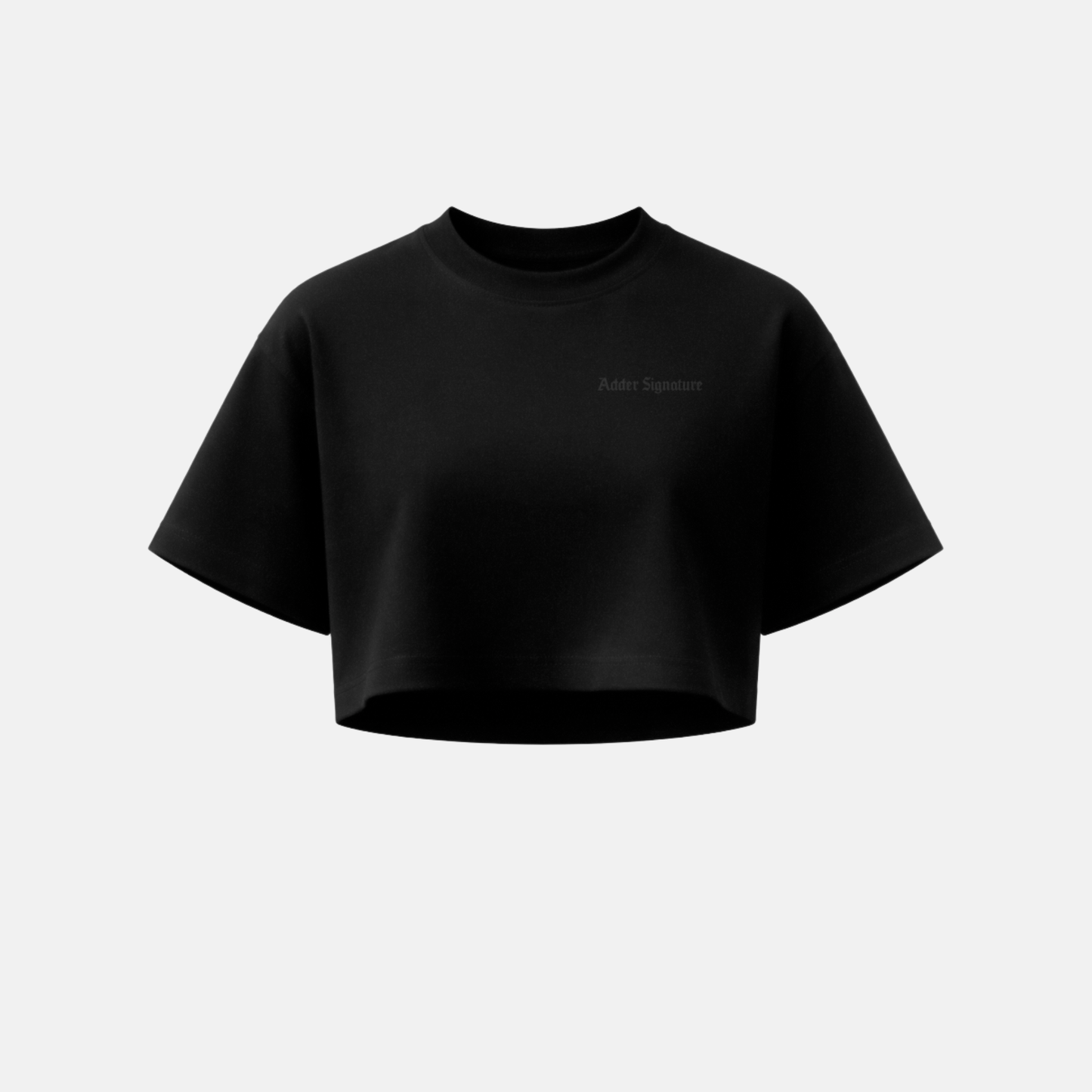 Line Signature Back Gothic Crop Top Negro