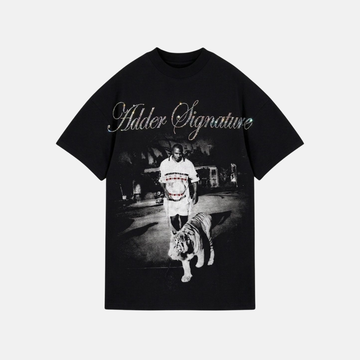 Mike Tyson Rhinestone Tshirt Black