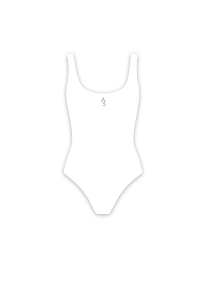 White Scoop Neck Bodysuit