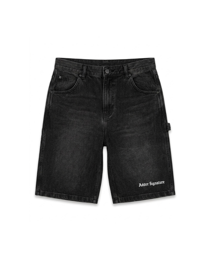 ADDER SIGNATURE LOGO JORTS WASHED BLACK
