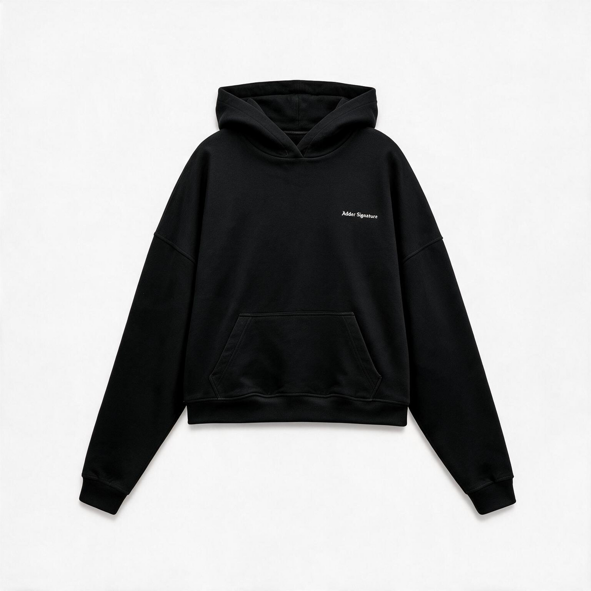 Signature Boxy Hoodie Black