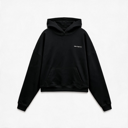Signature Boxy Hoodie Black