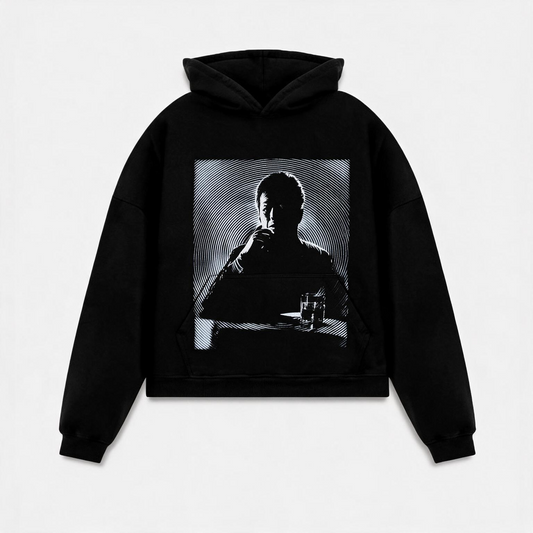 C005 Shadow Portrait Hoodie Negro - frente