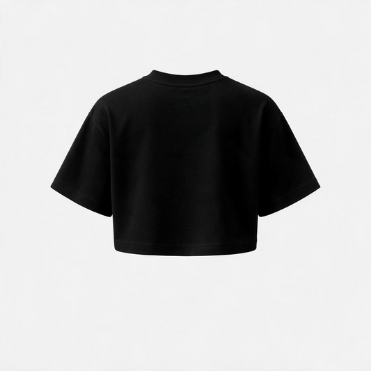 DA03 Tonal Signature Crop Top Negro - espalda