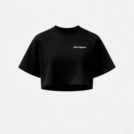 DA03 Tonal Signature Crop Top Negro - frente