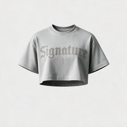 DA06 Gothic Signature Crop Top Gris - frente