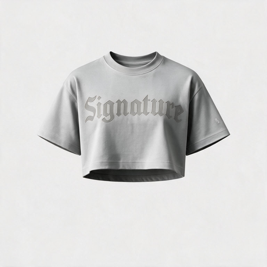 DA06 Gothic Signature Crop Top Gris - frente