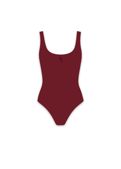 Red Scoop Neck Bodysuit