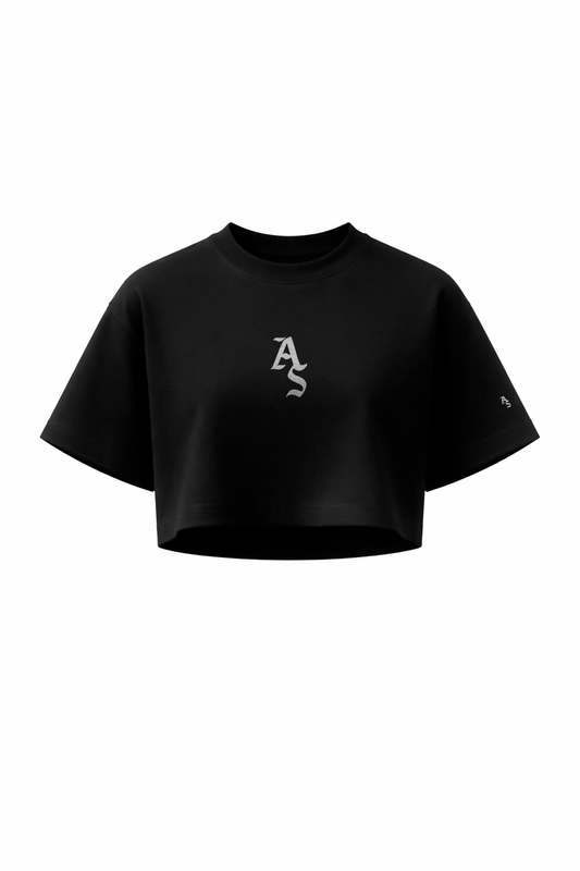 BLACK LINE AS BASIC CROP TOP