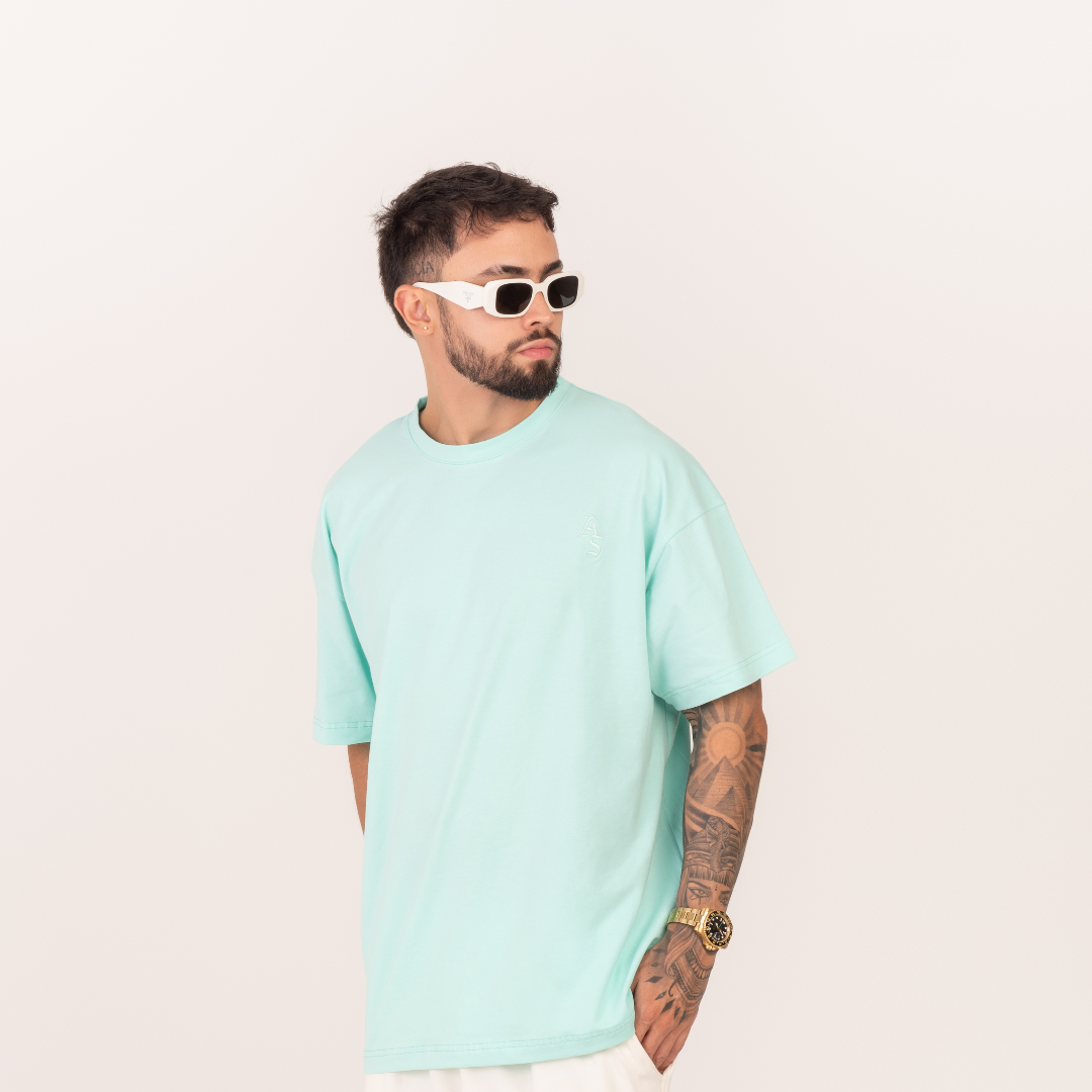Oversize Embroidered Mint T-shirt