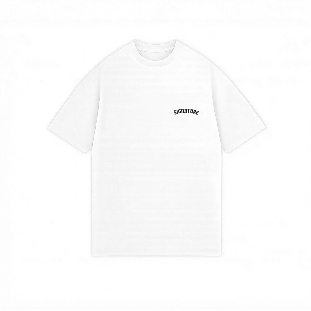 T011 Gothic Signature Tee Blanca - frente