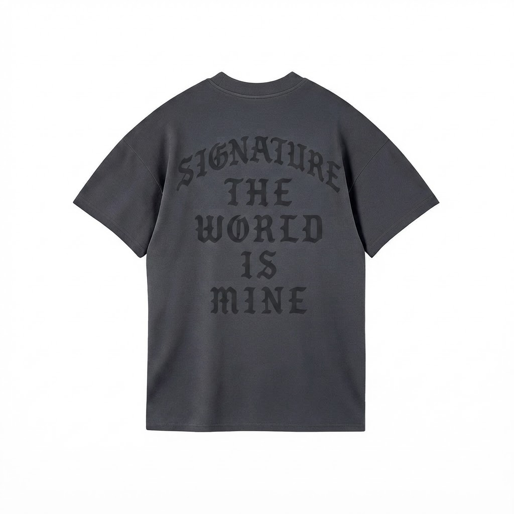 T016 World Is Mine Tee Gris - espalda