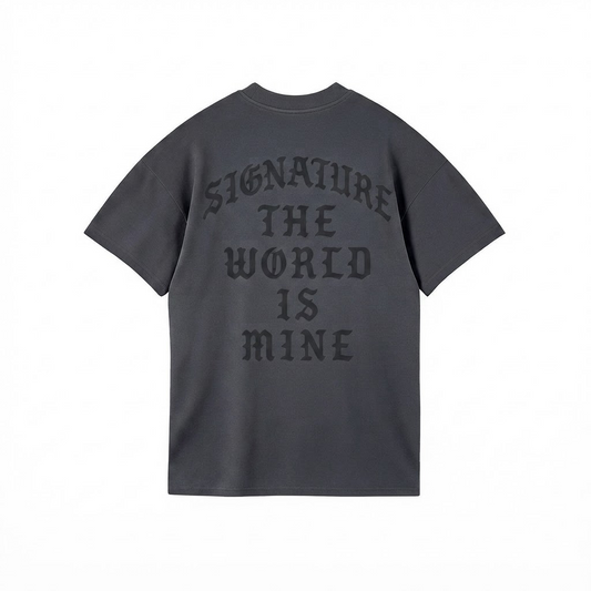 T016 World Is Mine Tee Gris - espalda