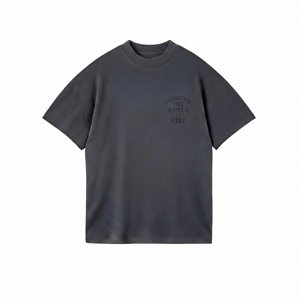 T016 World Is Mine Tee Gris - frente