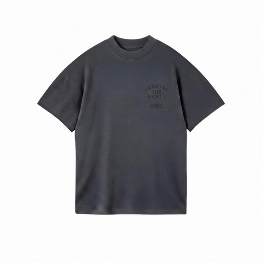 T016 World Is Mine Tee Gris - frente